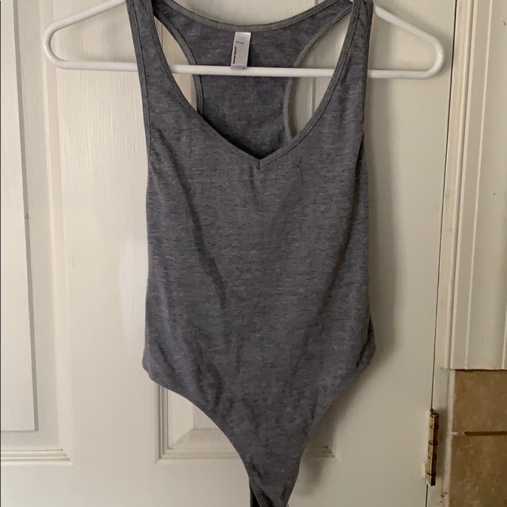 American Apparel gray racer back bodysuit